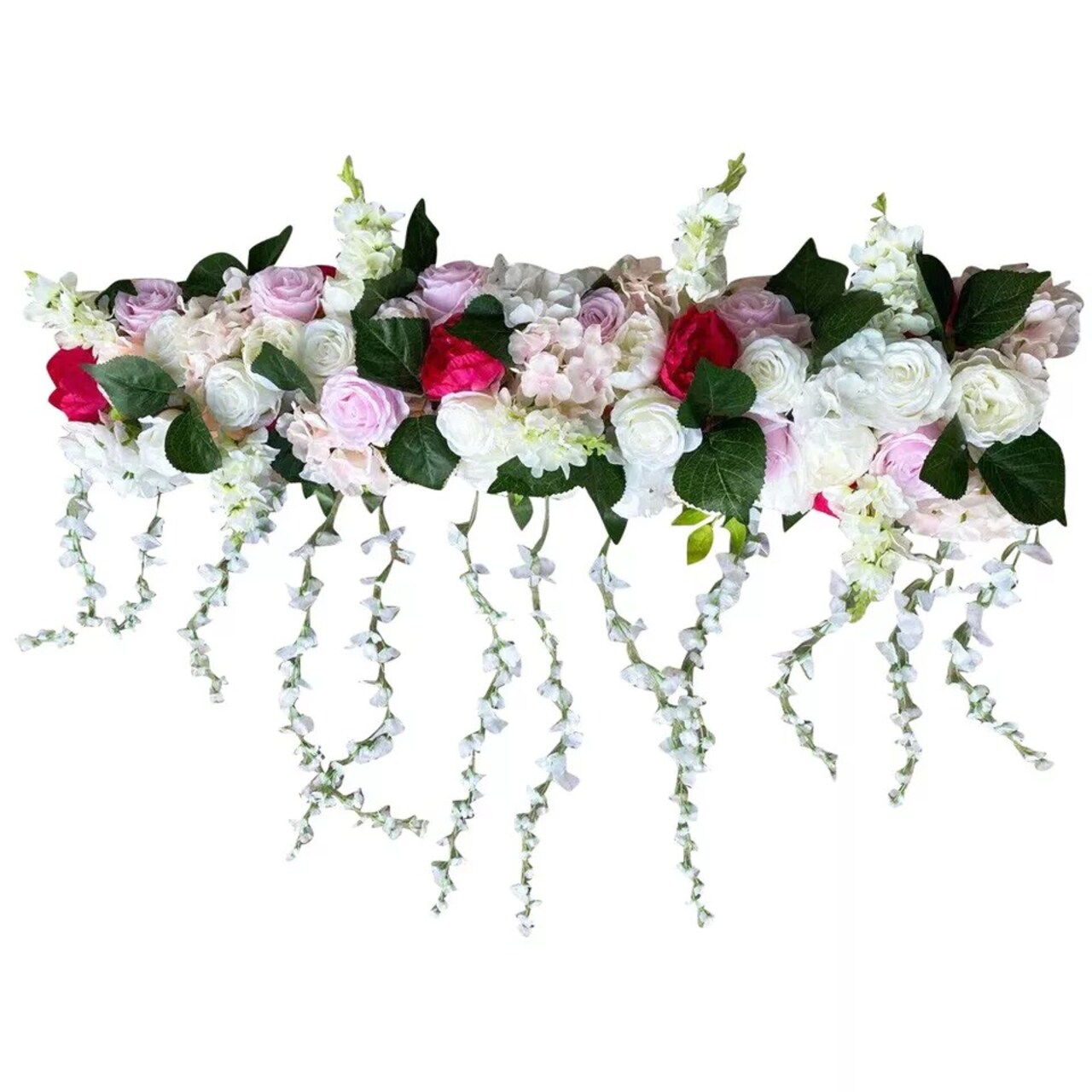 Artificial Silk Rose Flower Backdrop Wedding Row Decor Floral Wall Arrangements
